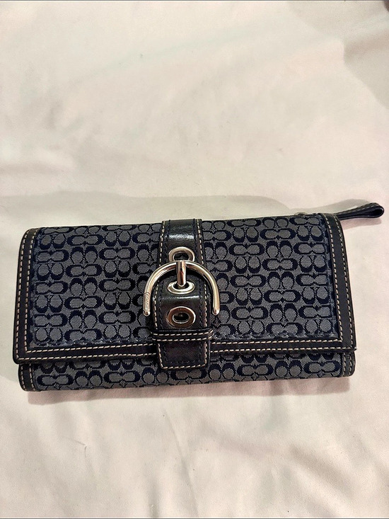 Coach Handbags - Coach Soho Signature Buckle Long Wallet in Black & blue